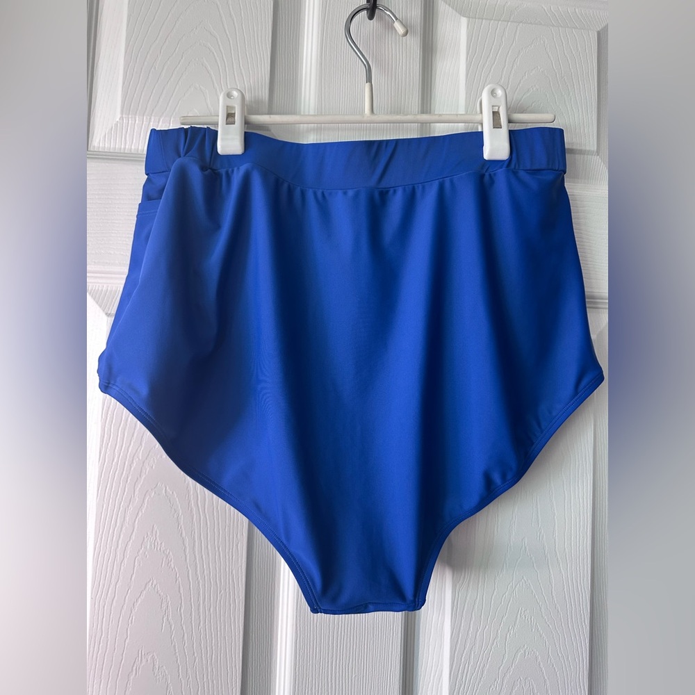 Torrid Blue Ultra High-Rise Swim Bottom With Pockets - Picture 4 of 5